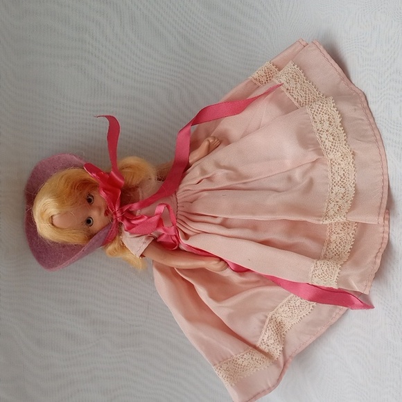 Collectible Vintage Storybook Doll Plastic Sleepy Eyes Pink #3 - Picture 9 of 14